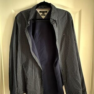 Tommy Hilfiger Men's Navy Patterned Shirt Jacket